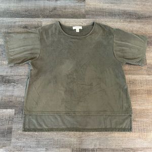 Sun & Shadow Oversize Faux Suede Tee
